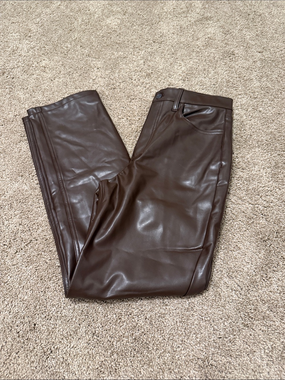 Abercrombie High Rise 90s Vegan Leather Pant